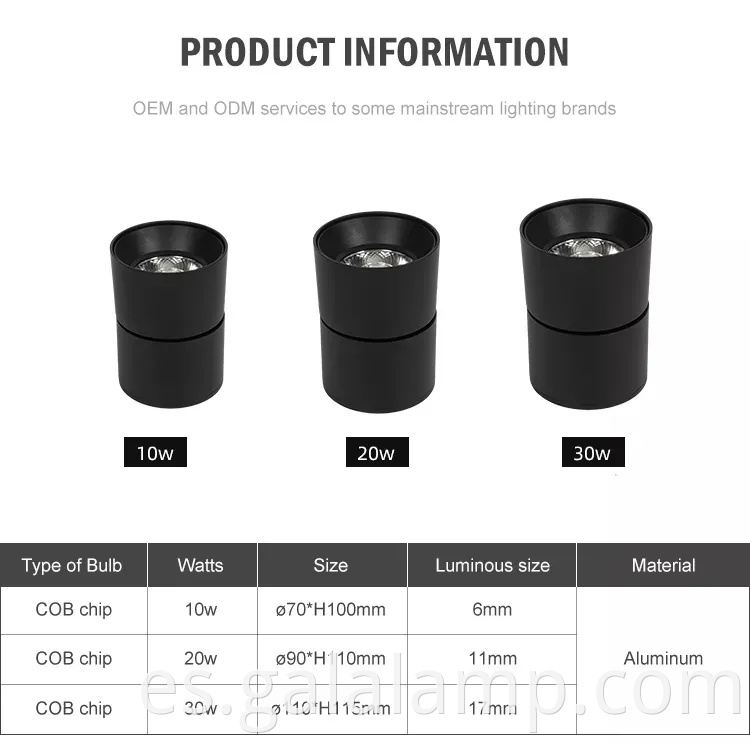 Luz de pista plegable montada en la superficie moderna para espacios minoristas